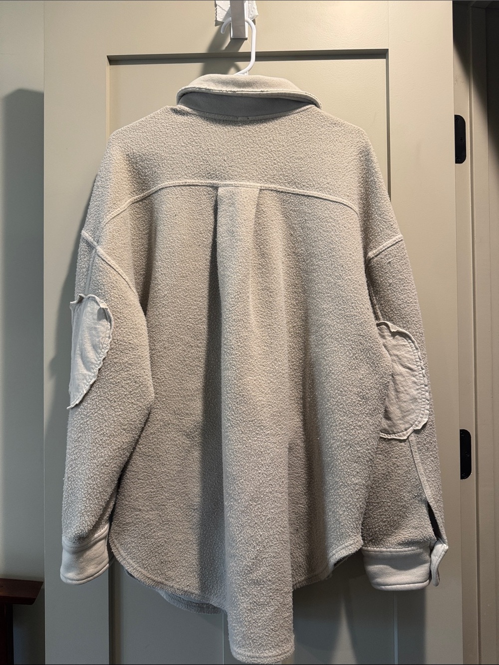 Women's Free People Cream Sherpa Button-Up Jacket - Picture 3 of 4